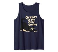 Gravity is My Only Enemy Cat Physics Humor Tank Top