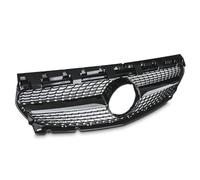 Gravity Performance Diamond Style Front Grille Compatible with Mercedes Benz CLA C117 2013-2019 Coupe Bumper Grill Gloss Black & Silver Chrome Improved Radiator Cooling