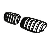 Gravity Performance Double Slat Bumper Grilles Compatible with BMW 3 Series E90/E91 LCI 2009-2012 2-Piece Clip On Kidney Grilles Gloss Black Painted Finish Styling Update