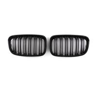 Gravity Performance Double Slat Gloss Black Front Grille Replacement Compatible with BMW 1 Series F20 F21 2011-2015 | Vertical Kidney Grill Sport Styling Exterior Trim Upgrade Direct Fit