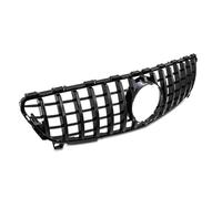 Gravity Performance Front GTR Style Grille Compatible with Mercedes Benz A Class Facelift W176 2015-2018 Gloss Black Radiator Grille Checkered Slat Bumper Grilles OEM+ Replacement