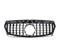 Gravity Performance Front GTR Style Grille Compatible with Mercedes CLA C117 2013-2019 Gloss Black Panamericana Style Bumper Grill Check Slat Pattern Easy To Fit