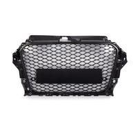 Gravity Performance Front Honeycomb Grille Compatible with Audi A3 8V Pre-Facelift 2013-2016 Badgeless RS3 Style Gloss Black Bumper Radiator Grille Removeable Reg Plate Holder PDC Compatible