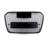Gravity Performance Gloss Black RS6 Style Grille Compatible with Audi A6 C7 Pre-Facelift 2011-2015 Removeable Badge & Reg Holder Honeycomb Bumper Radiator Grill Clean Hex Design Direct Replacement