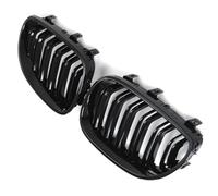 Gravity Performance Kidney Grilles Gloss Black Compatible with BMW 5 Series E60/E61 2003-2010 Front Bumper Double Vertical Bar Two Piece Grill Set Clip On Easy Fitment Sport Look