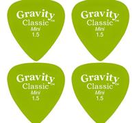 Gravity Picks Classic Guitar Pick - 1.5mm Fluorescent Green- Polished x 4 Pack