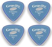 Gravity Picks Classic Guitar Pick - 2.0mm Blue - Polished w/Elipse Grip Hole- 4 Pack
