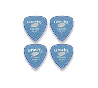 Gravity Picks Classic Guitar Pick - 2.0mm Blue- Polished w/Elipse Grip Hole x4 Pack