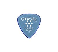 Gravity Picks Classic Guitar Pick - 2.0mm Blue - Polished w/ Multi-Hole Grip