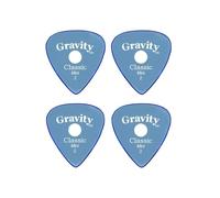 Gravity Picks Classic Mini Guitar Picks - 2.0mm Thick Blue - Polished w/Round Grip Hole - Heavy Guitar Picks for Electric, Acoustic & Bass - 4 Pack