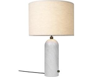 Gravity Table Lamp Large Canvas lampshade - White marble Gubi - 5710902837028