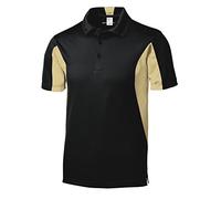 Gravity Threads Micropique Sport Athletic Polo - Black/Vegas Gold - Large