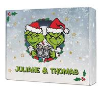 GRAVURZEILE DIY Advent Calendar to Fill - Grinch - Christmas Calendar Personalised with Name - 24 Compartments, Santa Claus & Christmas Eve Extra Large - Includes Plug-In Instructions & Sticker Sheet