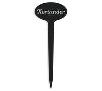 GRAVURZEILE Plant Signs with Engraving - Coriander - Stylish Herb Signs Made of Black Acrylic for the Garden - Herb Stakes Suitable for Bed and Herb Garden - Colour: Coriander