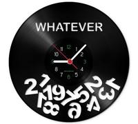 GRAVURZEILE Wall Clock Vinyl Record Clock "Whatever" Upcycling Design Wall Decoration Vintage Wall Decoration Retro Clock Made in Germany