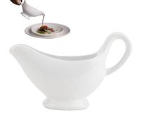 Gravy Boat 8.8Oz Ceramic Gravy Bowl White Gravy Boat Thanksgiving Gravy Boat with Large Pour and Handle for Serving Delicious Sauces, Dressings, Gravies