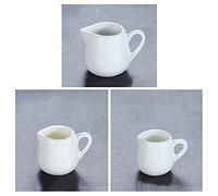 Gravy Boat Ceramic Honey Pot Coffee Milk Cup Pure Creamer with or Without Handle Restaurant Steak Sauce Sugar (3 Pcs)(B)