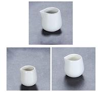 Gravy Boat Ceramic Honey Pot Coffee Milk Cup Pure Creamer with or Without Handle Restaurant Steak Sauce Sugar (3 Pcs)(A)