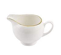 Gravy Boat Pure White Ceramic Milk Jug with Handle Simple Coffee Syrup Jar Household Sauce, Seasoning Cafe Honey, Suitable for Kitchen Restaurant(B)