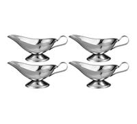 Gravy Boat Sauce Bowl Jug: 4Pcs 10 Ounce Stainless Steel Sauce Boat Gravy - Milk Creamer Jug Sauce Containers for Warming Sauces Salad Dressings Serving Bowl