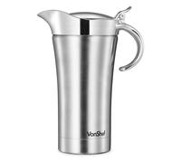 Gravy Boat Serving Jug, 1L Sauce Pot with Hinged Lid & Anti-Drip Spout VonShef Metallic Silver 1000ml