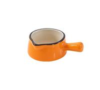 Gravy Boat Simple Small Milk Cup with Handle Household Ceramic Pointed Small Milk Jug Coffee Pour Milk Cup Mini Milk Jug Suitable for Fruit Honey Seasoning Snacks Gravy Sauce Boat(Orange)