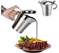 Gravy Boat, Stainless Steel Thermal Gravy Boat, Sauce Jug with Hinged Lid, Double-Walled Jug, Sauce Bowl, Dinner, Restaurants, Parties, Christmas, Silver (450 ml)