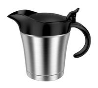 Gravy Boat with Lid,450ml Stainless Steel Insulated Gravy Jug Sauce Pitcher,Portable Double Wall Warmer Pitcher Sauce Jug for Family Dinner,Christmas,Birthday Party (Black)