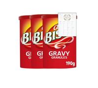 Gravy Granules Bundle which Contains Bisto Gravy Granules 190g - Pack of 3 with Grocery List Card
