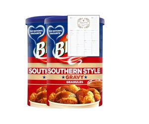 Gravy Granules Bundle which Contains Bisto Southern Style Gravy Granules 190g - Pack of 2 with Grocery List Card
