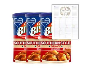 Gravy Granules Bundle which Contains Bisto Southern Style Gravy Granules 190g - Pack of 3 with Grocery List Card
