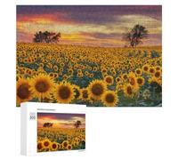 GRAXILON Personalized Photo Puzzle, Personalized Picture Jigsaw Puzzles with Photos Text Logo, Gift for Fathers Mothers Day Christmas Birthday, Horizontal 300 PCS - Sunflowers