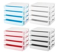 (Gray) 1/2/3/4 Tiers Multilayer Drawer Type Makeup Box Cosmetic Makeup Box Desktop Organizer Storage Box Display Box