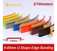 (Gray 10m) 2m/10mx20mm U-shape Edge Banding Self Adhesive Veneer Edging Tpe Flexible Furniture Edge Protector For Cabinet Repair Furniture Restoration