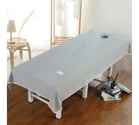 Gray,120x190cm/47.2x74.8in,Lace Massage Table Cover,Reusable Massage Bed Cover with Face Hole Washable Large Beauty Massage Couch Cover Suitable for Salons SPA and Therapists
