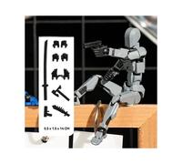 (Gray) 13 Action Figures T13 Figure 3D Printed Multi-Jointed Movable Lucky 13 Action Figure Nova 13 Action
