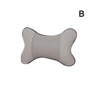 (Gray) 1pcs Universal Car Neck Pillows PVC Leather Breathable Mesh Auto Car Neck