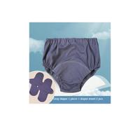 (gray 2XL) Elderly Adult Cloth Diaper Incontinence Underwear Leak-proof Bedwetting Paralysis Diapers Non Disposable Pants