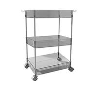 Gray 3-Tier Acrylic Storage Cart - Rolling Trolley for Kitchen, Bedroom & Bathroom - Mobile Utility Rack with Wheels for Easy nization and Space-Saving Solutions