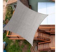 Gray 6x8m UV Block Sun Shade Sail - 98% Sun Protection, Heavy Duty Outdoor Canopy for Pergola, Rectangle Shade Sail with Reinforced Edges & Corners