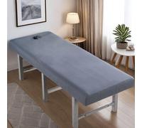 Gray,70x185cm/2.2x6ft,Beauty Bed Cover Thicken Cotton Massage Bed Cover with Face Hole,Washable Massage Table Cover Reusable Spa Massage Fitted Sheets with Hole Breather