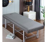 Gray,70x185cm/2.2x6ft,Massage Bed Sheet Massage Table Sheets with Face Hole,Full Bedspread Washable Protective Cover Elastic Massage Fitted Sheet Beauty Salon SPA Bed Cover