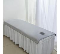 Gray,80x190cm/2.6x6.2ft,Fleece Washable Massage Table Cover with Face Hole,Elastic Massage Bed Cover Large Beauty Massage Couch Cover Suitable for Salons SPA and Therapists