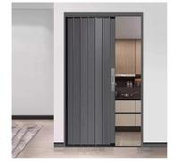 Gray Accordion Door with Lock AllAluminum Sliding Folding Doors SpaceSaving Divider with Hardware Multifold Interior Doors (RightHand 813x2438mm)