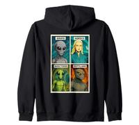 Gray Alien, Nordic, Insectoid, Reptilian - 4 Alien Species Zip Hoodie