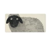 Gray and Black Sheep Desk Mat with Stitched Edges, Rubber Mouse Mat for Keyboard Mats Non-Slip Waterproof Desk Pad Office Supplies Large Gaming Mouse Pad for Home Work