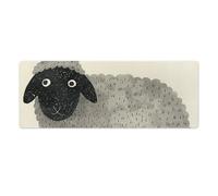 Gray and Black Sheep Desk Mat with Stitched Edges, Rubber Mouse Mat for Keyboard Mats Non-Slip Waterproof Desk Pad Office Supplies Large Gaming Mouse Pad for Home Work