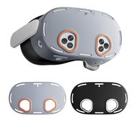 Gray and Black Silicone Case Cover for Meta Quest 3S, Protective Soft Shell for VR Headset, Accessories for Meta Quest 3S