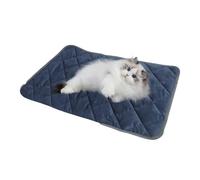 Gray and Dark Blue Self Heating Pet Mat, Light Gray Border 40x50cm Bagged Cat and Dog Insulation Mat, Winter Indoor Golden Retriever Pet Insulation Mat (Dark blue)