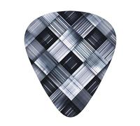 Gray and white checkered fabric Guitar picks, 12-pack of wear-resistant guitar picks for guitar, bass, electric guitar, ukulele, thin, medium and heavy